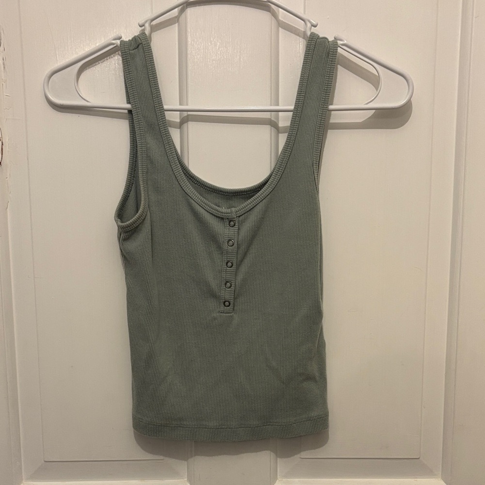 Abercrombie & Fitch Sage Buttoned Tank Top